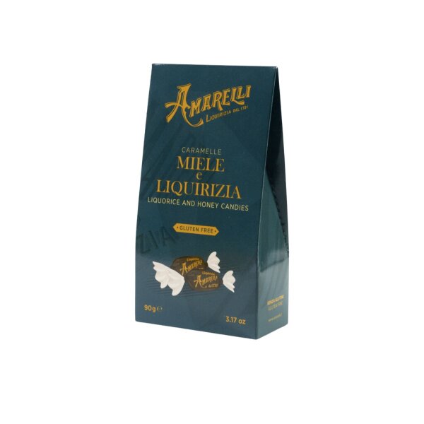 Amarelli Caramelle Miele e Liquirizia, Bonbons mit Honig und Lakritz, 90 g, Amarelli Italien