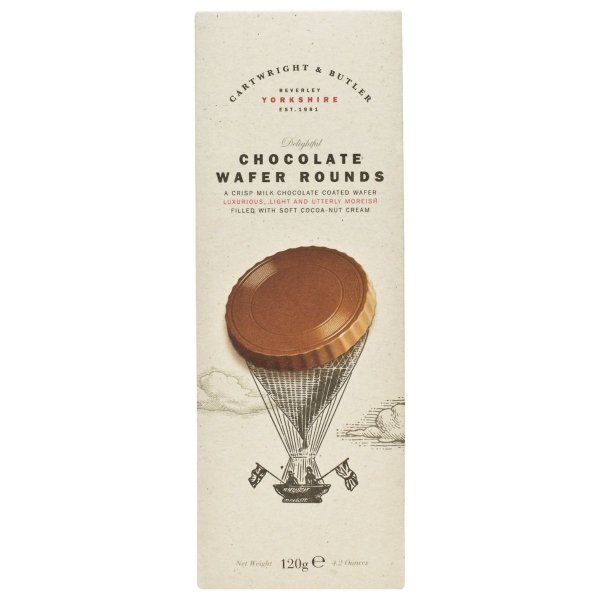 Runde Schokoladenwaffeln, Chocolate Wafer Rounds, 120 g, Cartwright &amp; Butler, England