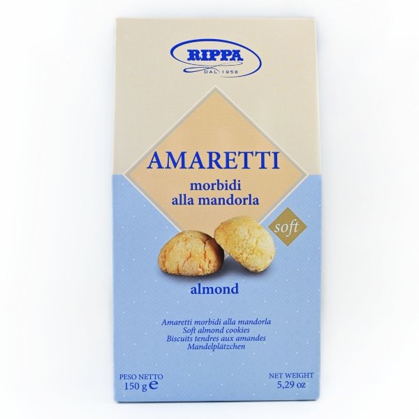 Amaretti Morbidi alla Mandorla, Weiche Mandelmakronen, 150 g, Pasticceria Rippa