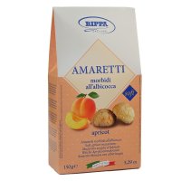 Amaretti Morbidi all Albicocca, Weiche Mandelmakronen mit Aprikose, 150 g, Pasticceria Rippa