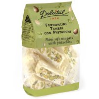 Torroncini mit Mandeln und Pistazien, soft, Torroncini Teneri Mini Pistacchi, 130g, wei&szlig;er Nougat, Dolcital
