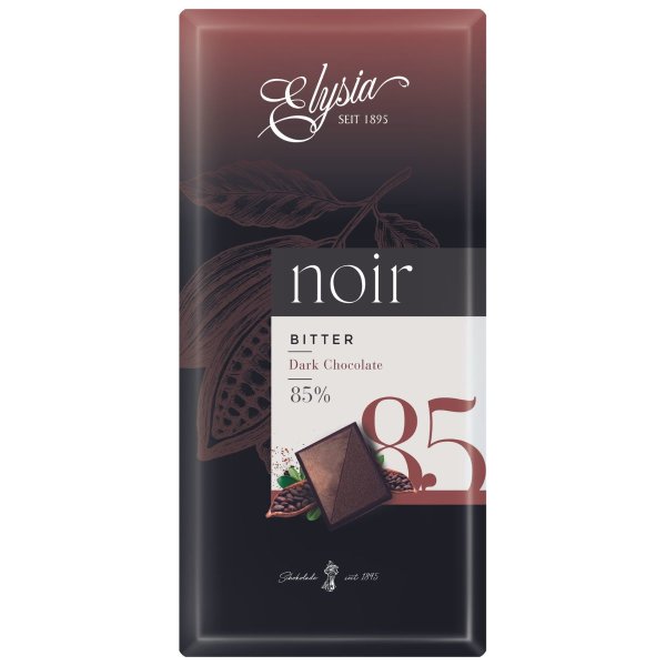 Elysia Noir 85%, Dunkle Schokolade, 100 g, Weinrichs Finest Chocolate Since 1895