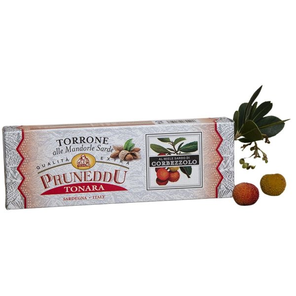 Torrone mit Mandeln und sardischem Corbezzolo - Honig, 150 g, Pruneddu Torronificio Artigianale