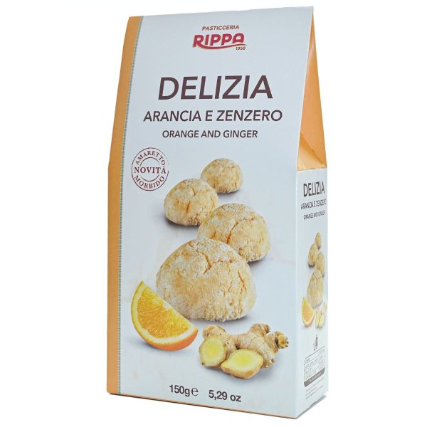 Delizia Arancia e Zenzero, Weiche Amaretti mit Orange und Ingwer, 150 g, Pasticceria Rippa