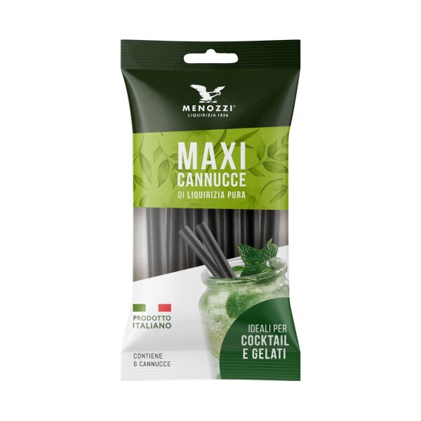 Canucce di Liquirizia, Lakritz-Strohhalme, 6er Pack, 84g, Menozzi de Rosa 1836