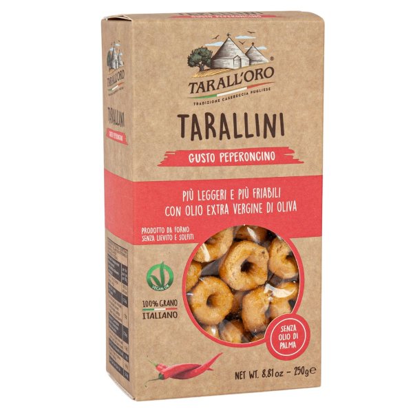 Tarallini Gusto Peperoncino, Taralli mit Chili, 250g, Pastificio Di Bari TarallOro