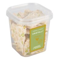 Torrone mit Mandeln und Pistazien in Stücken,...