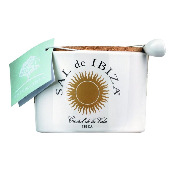 Fleur de Sel Isla Blanca im Keramik-Topf mit ibizenkischen Kräutern, 140 g, Sal de Ibiza