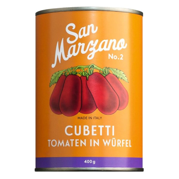 San Marzano Cubetti, San Marzano Tomaten in Würfel, Vintage, 400 / 240 g, Il pomodoro più buono, Italien
