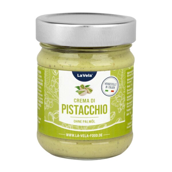 La Vela Crema di Pistacchio, süße Pistaziencreme ohne Palmöl, 190g