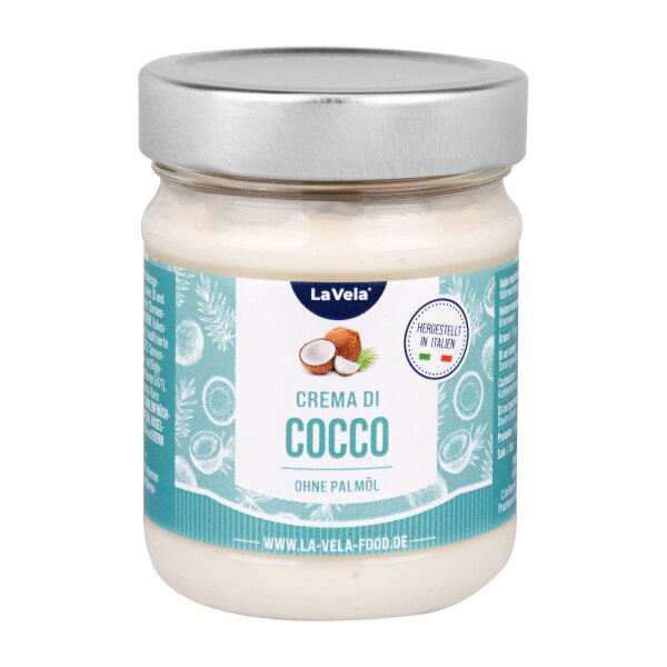 La Vela Crema di Cocco, Weiße Kokosnuss Creme, ohne Palmöl, 190g