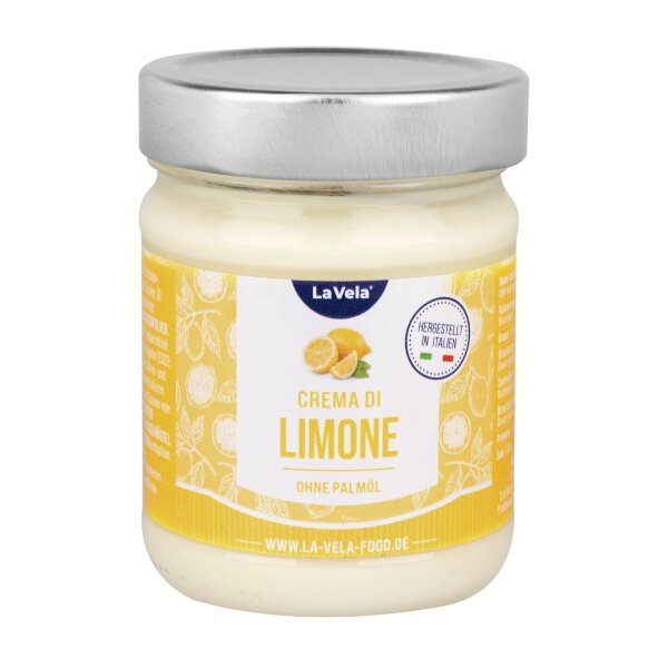 La Vela Crema al Limone, Weiße Creme Zitrone, ohne Palmöl, 190g
