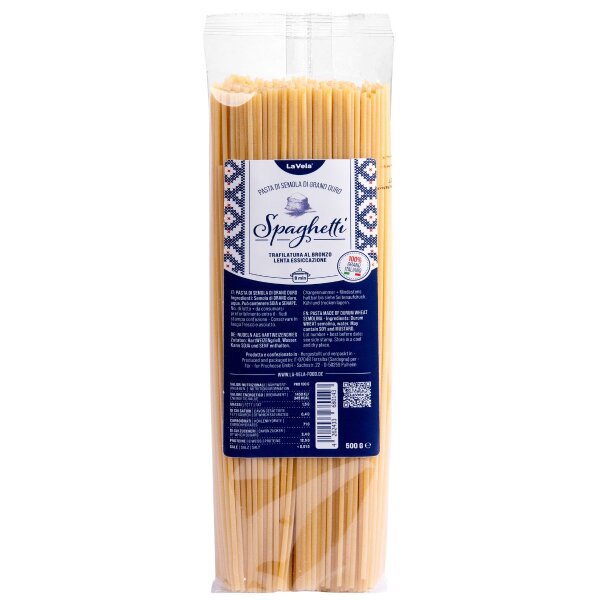 Spaghetti, Pasta, Trafilatura al Bronzo, 500g, hergestellt in Sardinien, La Vela