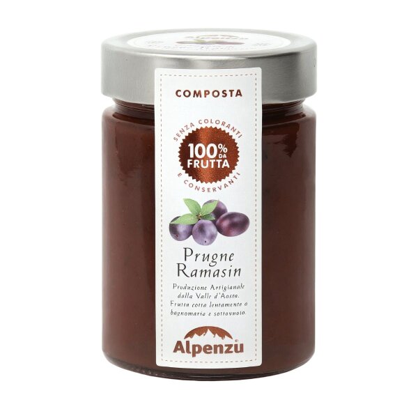 Composta di Prugne Ramasin 100 % da Frutta, Ramassin Pflaumen-Fruchtaufstrich aus 100% Frucht, 350g, Alpenzu