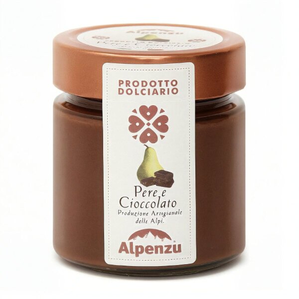 Prodotto Dolciario Pere e Cioccolato, Aufstrich Birne und Schokolade, 270g, Alpenzu