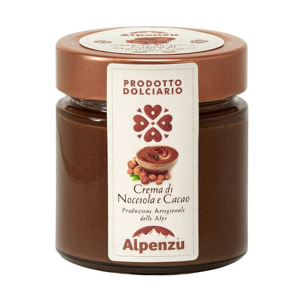 Crema di Nocciola e Cacao, Haselnuss-Schoko-Creme, 250g, Alpenzu
