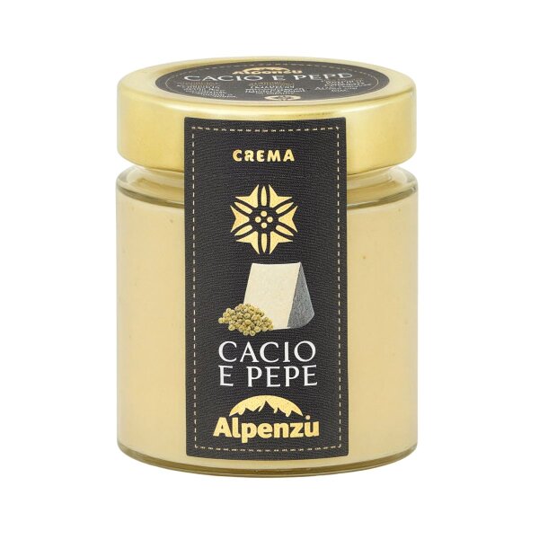 Crema Cacio e Pepe, Creme aus Pecorino Romano D.O.P. mit Pfeffer, 140g, Alpenzu