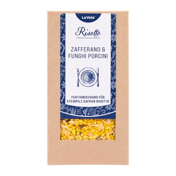 La Vela Risotto Funghi Porcini e Zafferano, Mediterranes Risotto mit Pilzen und Safran, 230 g
