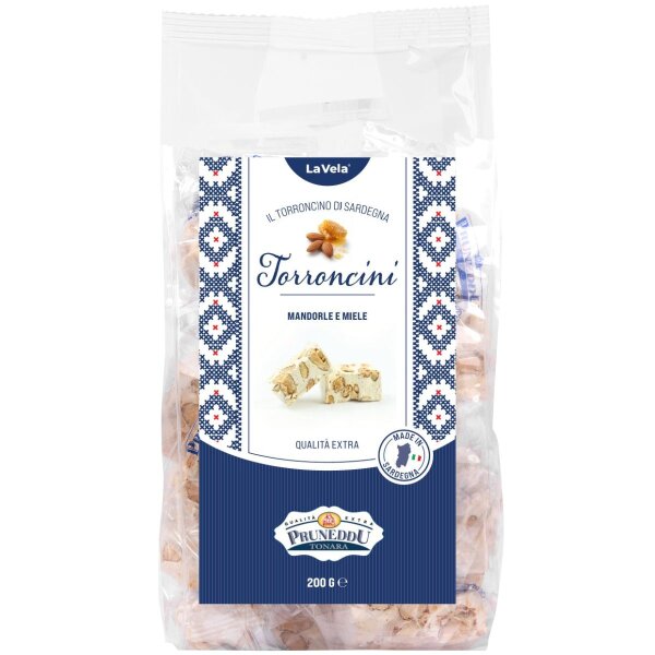La Vela Torroncini della Sardegna – Torrone aus Tonara, Sardinien, 200g im Beutel