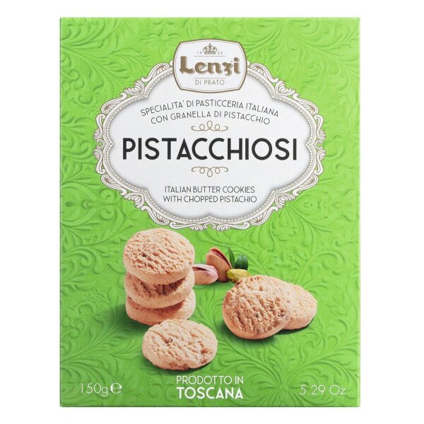 Pasticcini al Pistacchio, Mürbeteigkekse Pistazie, 150 g, Lenzi
