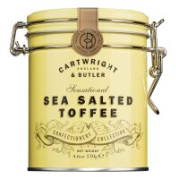 Sea Salted Toffees, yellow tin, Meersalz-Toffees in...