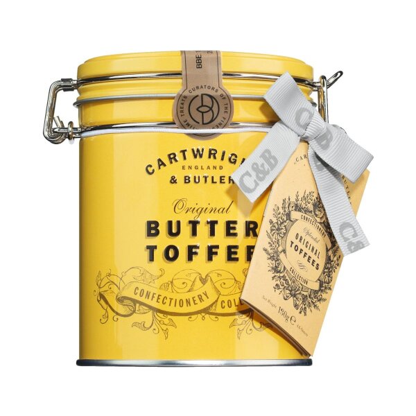 Original Toffees, yellow tin, Karamellbonbons, gelbe Geschenk-Dose, 130 g, Cartwright & Butler, England