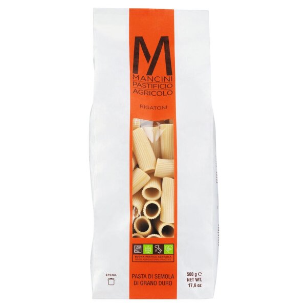 Rigatoni, Handwerklich Hergestellt, 500g, Pasta, Nudeln, Mancini Pastificio