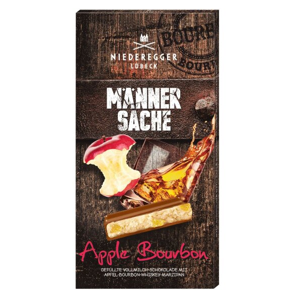 Marzipan Tafel "Apple Bourbon" Männersache, 110 g, Niederegger