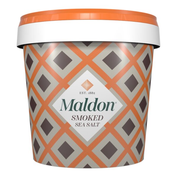 Maldon Smoked Sea Salt Flakes im Eimer, 500g, Geräucherte Meersalzflocken, Maldon Crystal Salt Co.