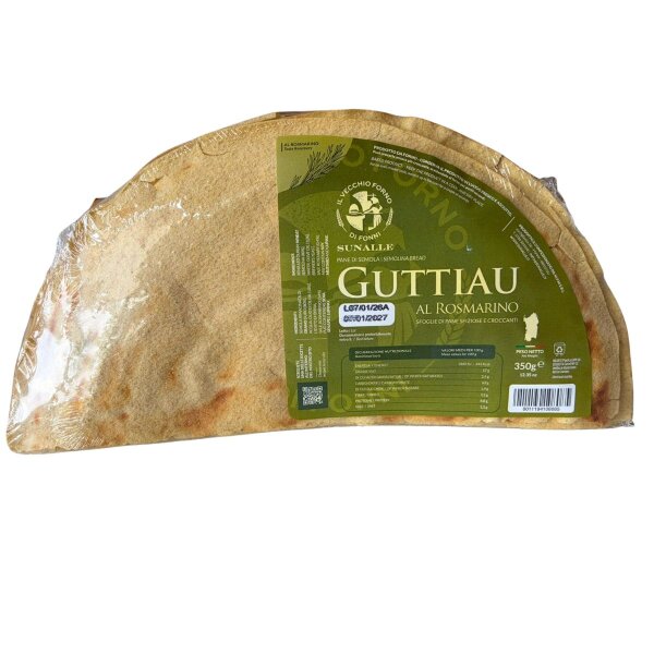 Pane Guttiau Rosmarino, traditionelles Hirtenbrot aus Sardinien mit Rosmarin, 350g, Sunalle