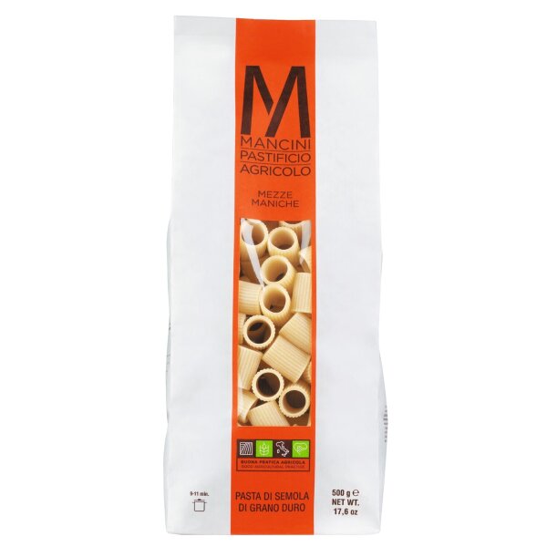 Mezze Maniche, Handwerklich Hergestellt, 500g, Pasta, Nudeln, Mancini Pastificio