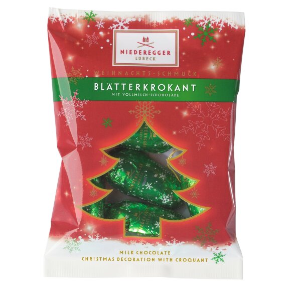 Weihnachtsschmuck, Blätterkrokant, 85g, Niederegger