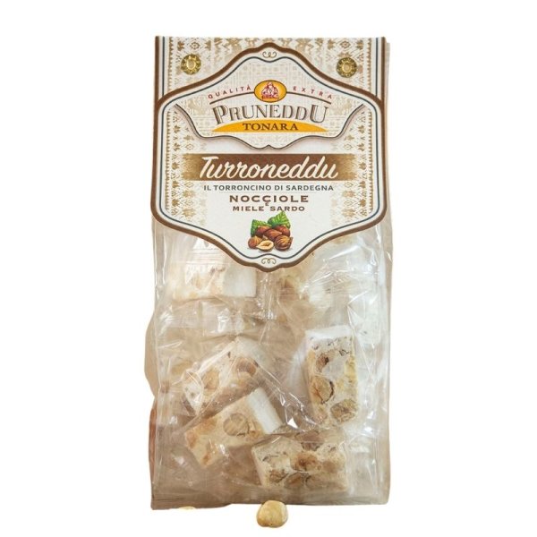Torroncini mit Haselnüssen und Honig aus Sardinien, 200g, hart, weißer Nougat, Torrone, Pruneddu Torronificio Artigianale