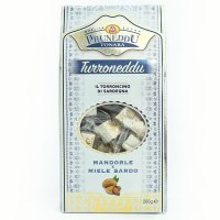 Torroncini mit Mandeln und Honig aus Sardinien, hart, 200g, Geschenkverpackung, wei&szlig;er Nougat, Torrone, Pruneddu Torronificio Artigianale