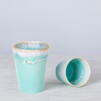 Costa Nova Lungo Latte Becher Grespresso, Aqua Hellblau, 380 ml, Tasse f&uuml;r Latte Macchiato, 9 x 11,5 cm