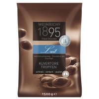 Vollmilch Schokolade, Kuvert&uuml;re, Tropfen, 1,5 kg,...