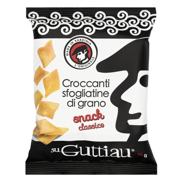 Croccantini Classico, Snack-Chips aus Sardinien, traditionelles Rezept modern interpretiert, Hartweizengrieß, 70g, Su Guttiau